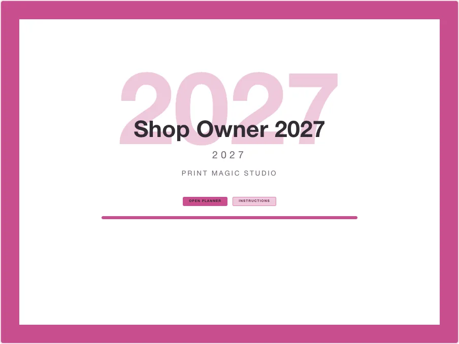 A planner cover carrying a shop's own name