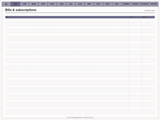 Life Admin Binder: Printable planner inserts for home printers