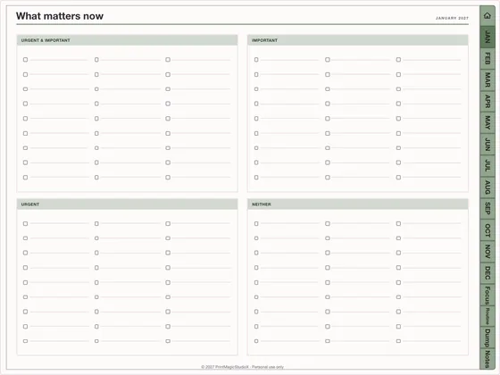 Low Demand Days: Dated digital planner template for GoodNotes and iPad