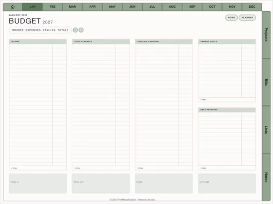 Shop Owner: Dated digital planner template for GoodNotes and iPad