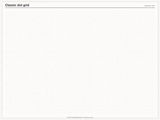 Classic dot grid: Note paper template for GoodNotes, iPad and print