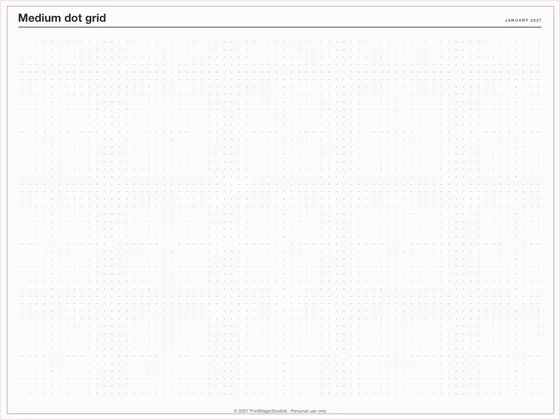 Medium dot grid: Note paper template for GoodNotes, iPad and print