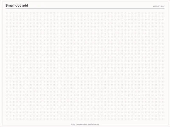 Small dot grid: Note paper template for GoodNotes, iPad and print