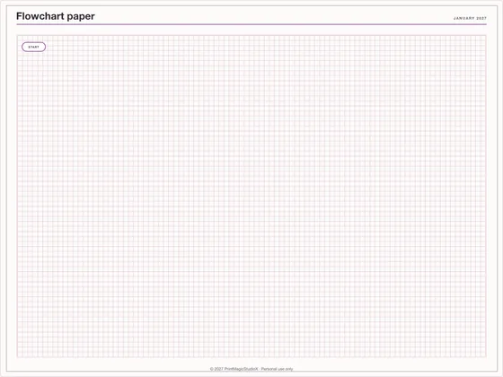 Flowchart paper: Note paper template for GoodNotes, iPad and print