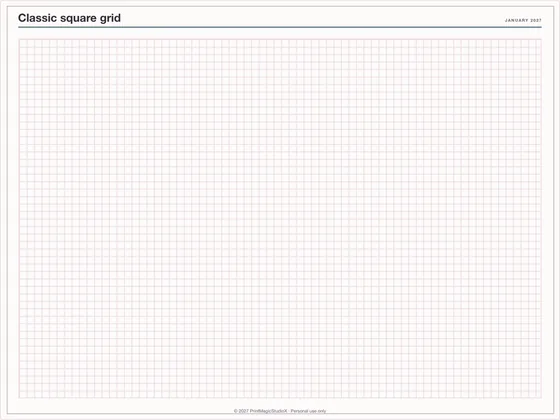 Classic square grid: Note paper template for GoodNotes, iPad and print