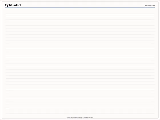 Split ruled: Note paper template for GoodNotes, iPad and print