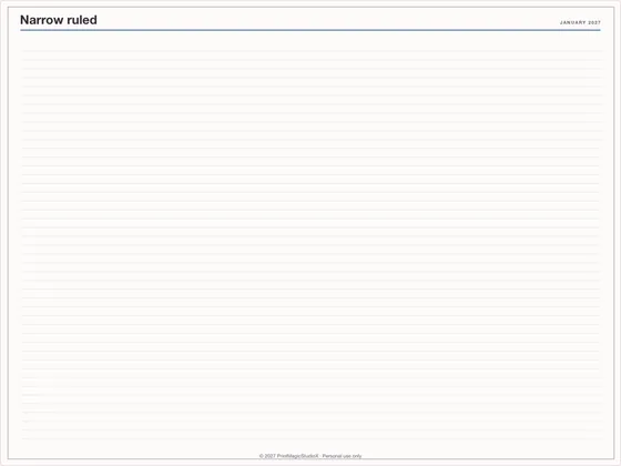 Narrow ruled: Note paper template for GoodNotes, iPad and print