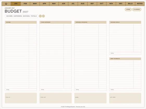 Sinking Funds: Budget planner template for GoodNotes and iPad