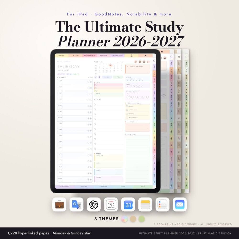 The Ultimate Study Planner 2026/27 (Portrait)