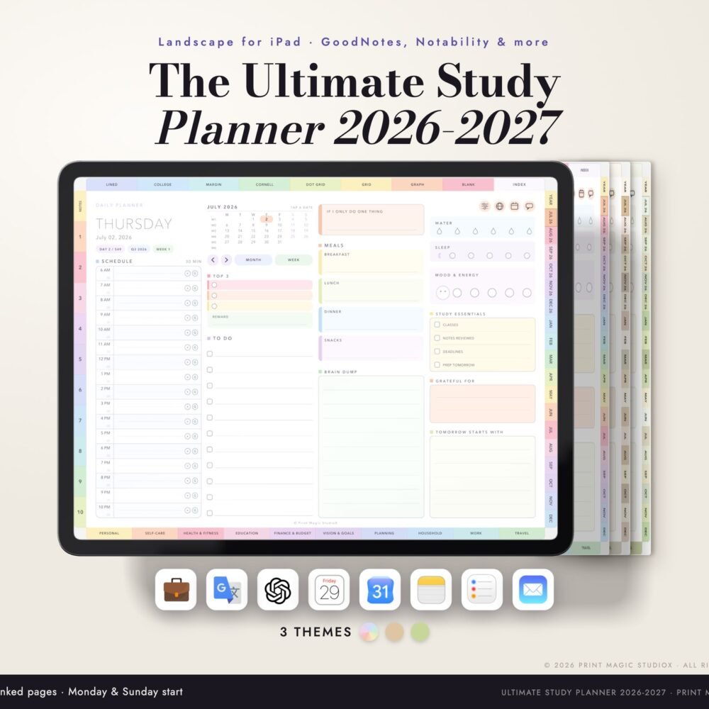 The Ultimate Study Planner 2026/27 (Landscape)